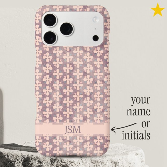 Dainty Lavender Flowers Dots Pattern Custom Name (Creator Uploaded)