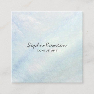 Dainty Light Blue Mother of Pearl Elegant Square Business Card
