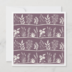 Dainty Meadow Minimalist Botanical Silhouette Plum Card