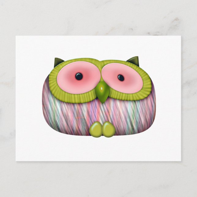 dainty mustard owl postcard (Front)