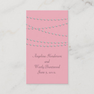 Dainty Pearls on Pink Wedding Website Card