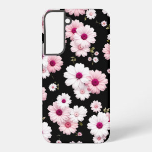 Dainty Pink Daisy Floral Pattern Black Samsung Galaxy Case