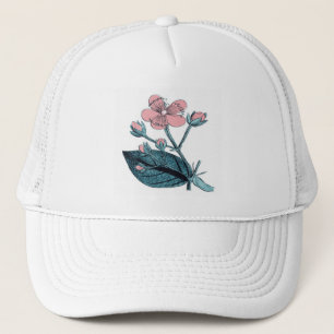 Dainty Pink Floral Trucker Hat