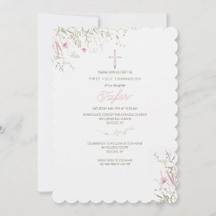 Dainty Pink Flowers Invitation