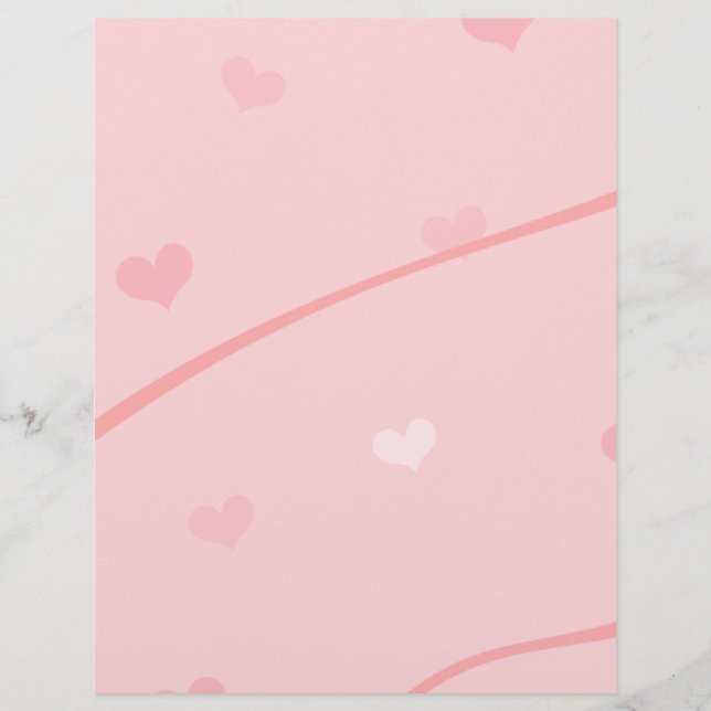 Dainty Pink Heart Background Flyer (Front)