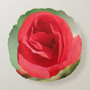 Dainty Red Rose Round Cushion
