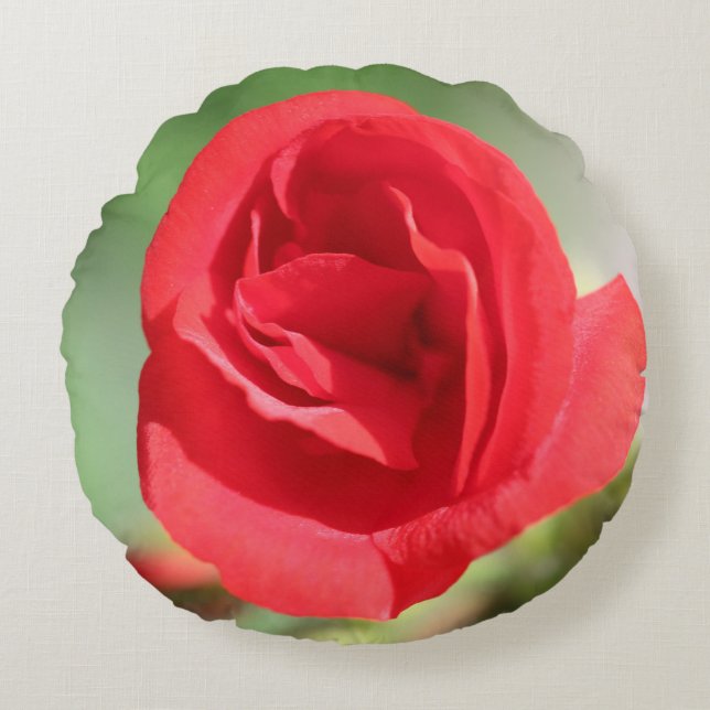 Dainty Red Rose  Round Cushion (Front)