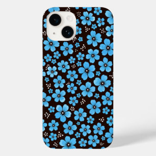Dainty Sky Blue Floral Chintz Pattern Black iPhone Case-Mate iPhone 14 Case