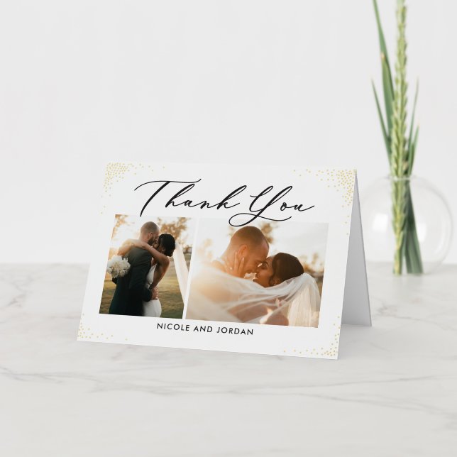 Dainty Sprinkles FOIL Photo Thank You Card (Front)