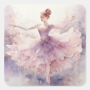 Dainty Sugar Plum Fairy Nutcracker Magic Square Sticker