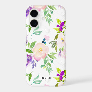 Dainty Watercolor Flowers Peonies and Wisterias