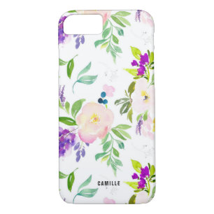 Dainty Watercolor Flowers   Peonies and Wisterias iPhone 8/7 Case