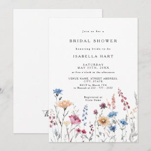 Dainty Wild Flower Bridal Shower Invitation