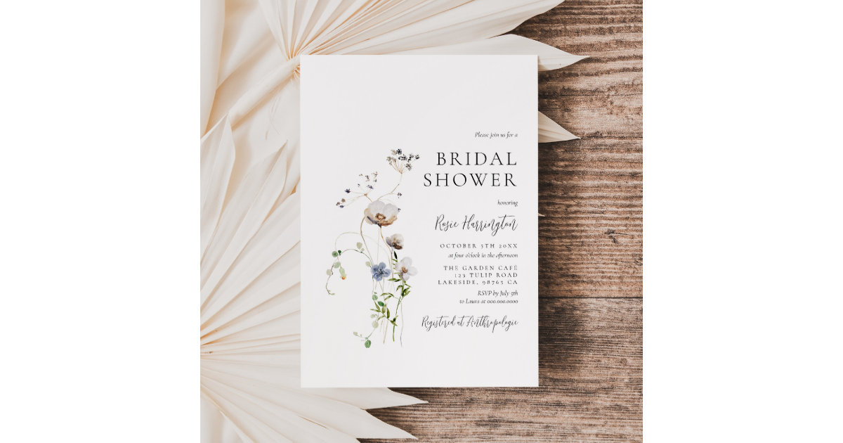 Dainty Wildflower Bridal Shower Invitation Zazzle