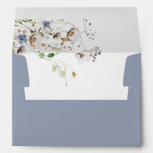 Dainty Wildflower Dusty Blue Envelope