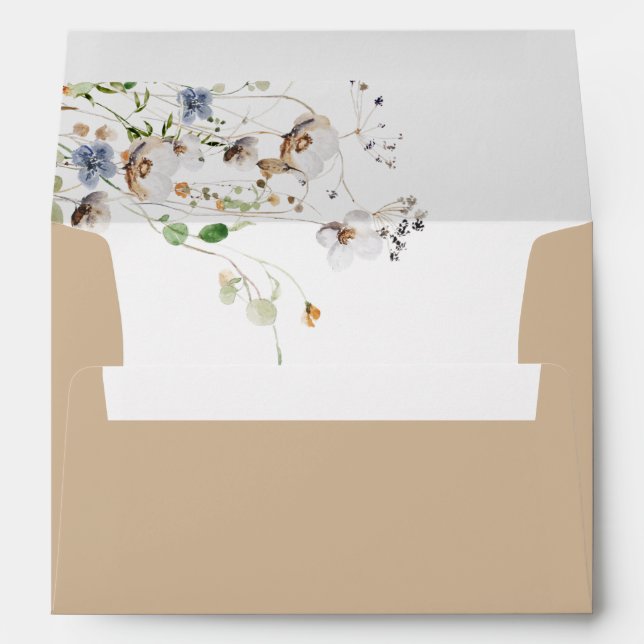 Dainty Wildflower Soft Tan Envelope (Back (Bottom))
