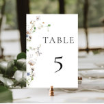 Dainty Wildflower Table Number<br><div class="desc">Celebrate in style with this elegant watercolor wildflower table number.</div>