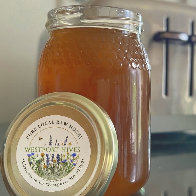 Dainty Wildflowers Honey Label Pure Local Raw  (Creator Uploaded)