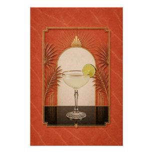 Daiquiri Art Deco Poster   Bar Art