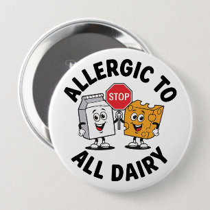 Dairy Allergy Alert 10 Cm Round Badge
