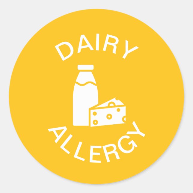 Dairy Allergy Alert Classic Round Sticker (Front)