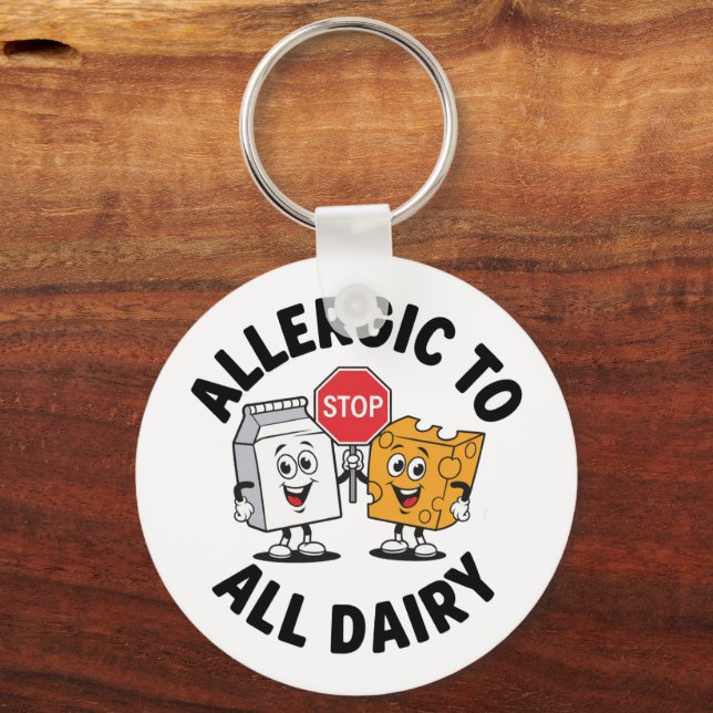 Dairy Allergy Alert Key Ring (Back)