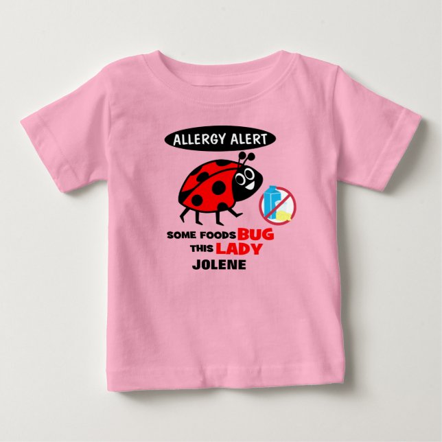 Dairy Allergy Alert Ladybug Shirt (Front)