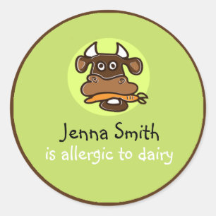 Dairy Allergy Customisable Sticker