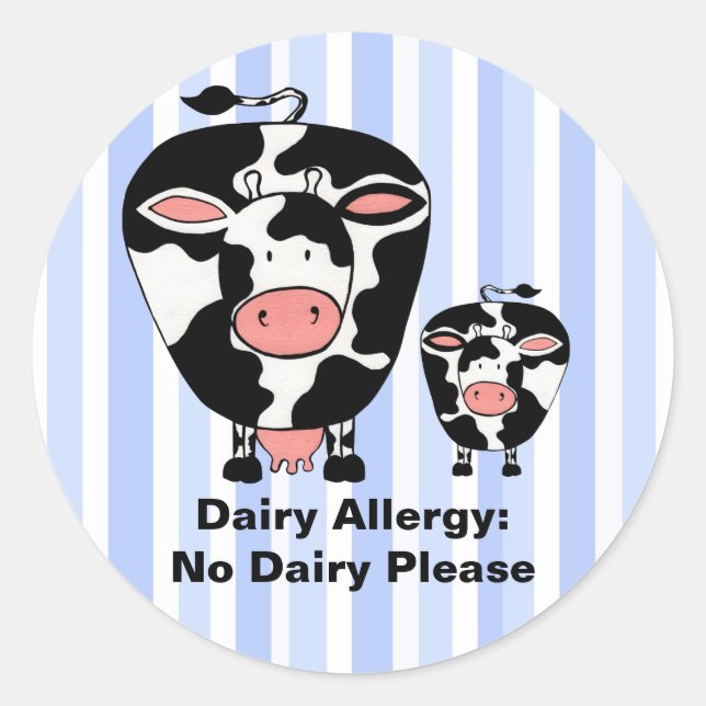 Dairy Allergy Farm Cow Personalised Label (Front)