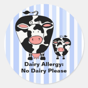 Dairy Allergy Farm Cow Personalised Label