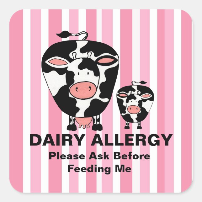 Dairy Allergy Farm Cow Personalised Label (Front)