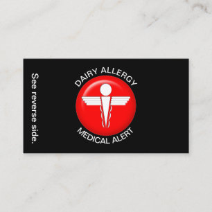 Dairy Allergy Medical Alert Card