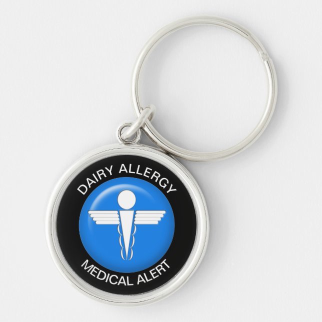 Dairy Allergy Medical Alert Keychain (Front)