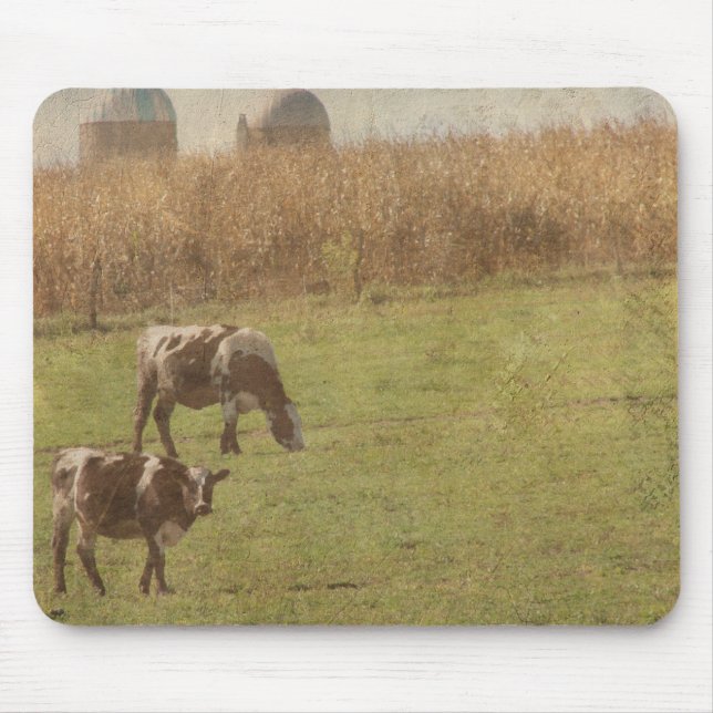 dairy cattle at pasture mouse mat (Front)