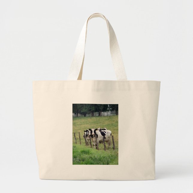 Dairy Cattle Large Tote Bag (Front)
