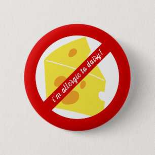 Dairy / Cheese Allergy Alert 6 Cm Round Badge
