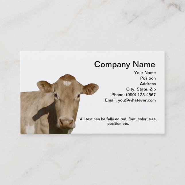 Dairy Cow Business Card (Front)