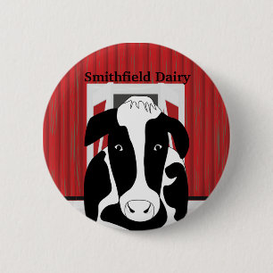 Dairy Cow Farm Barn Custom Button