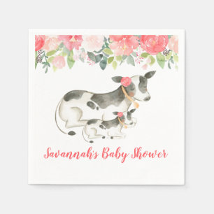 Dairy Cow Farm Floral Peony Barnyard Napkins