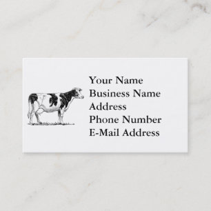 Dairy Cow Holstein Fresian Pencil Drawing Business Card