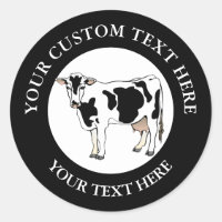 Dairy Cow Icon Logo Custom 3"