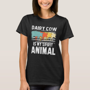 Dairy Cow My Spririt Animal Vintage American Flag T-Shirt