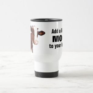 Dairy Cow - Painted Brown & White Holstein Travel Mug