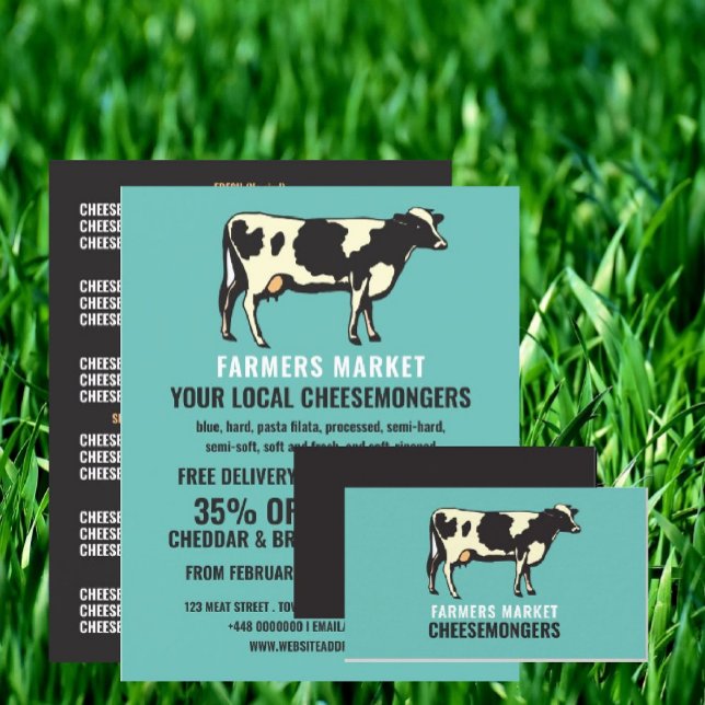 Dairy Cow Portrait, Cheesemonger Advertising Flyer (Creator Uploaded)