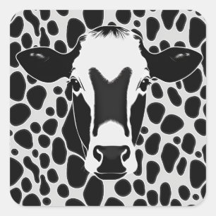 Dairy Cow Print Square Sticker
