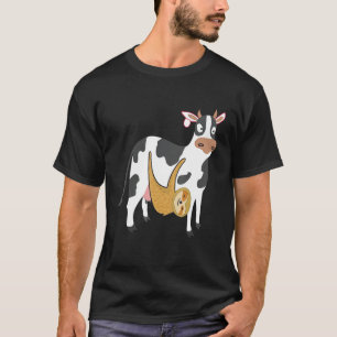 Dairy Cow Slow Sloth Pun Farmer Kids T-Shirt