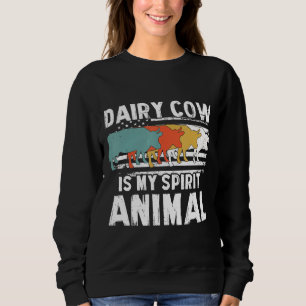 Dairy Cow Vintage American Flag Spirit Animal Sweatshirt