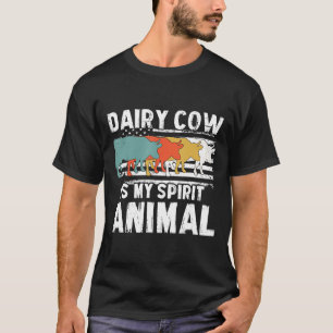 Dairy Cow Vintage American Flag Spirit Animal T-Shirt