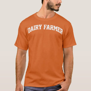 Dairy Farmer Job Outfit Costume Retro College Arch T-Shirt