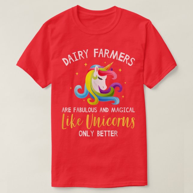 Dairy Farmer Unicorn Apparel  Funny Farmers Design T-Shirt (Design Front)
